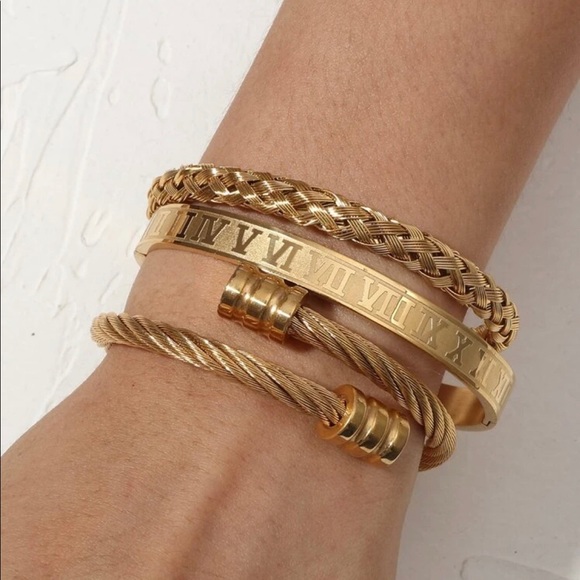 Jewelry - Gold Tone Bracelets 3 Pieces